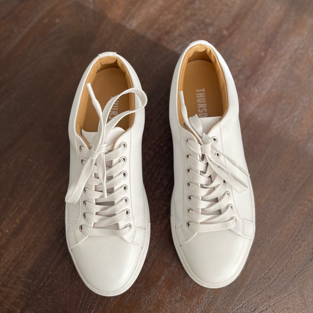 Thursday Boot Co. Women’s Premier Low Top Classic White Leather Sneakers, Size 8